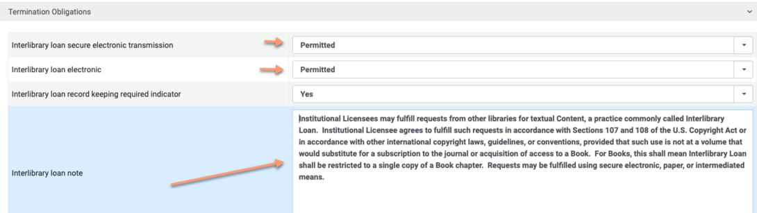 screenshot of the license terms ILL