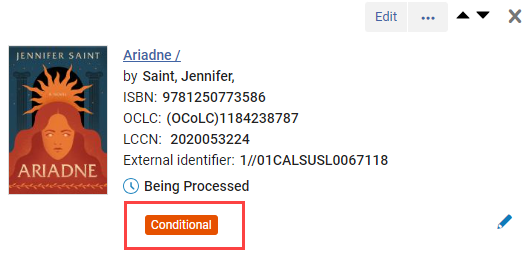 An image showing a Rapido request with the Conditional label. 