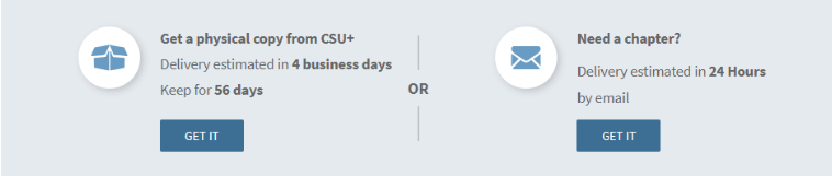 The Rapido Offer Tiles. The section on the left is to request a physical copy and the section on the right is to request a digital copy of a portion of the work. 